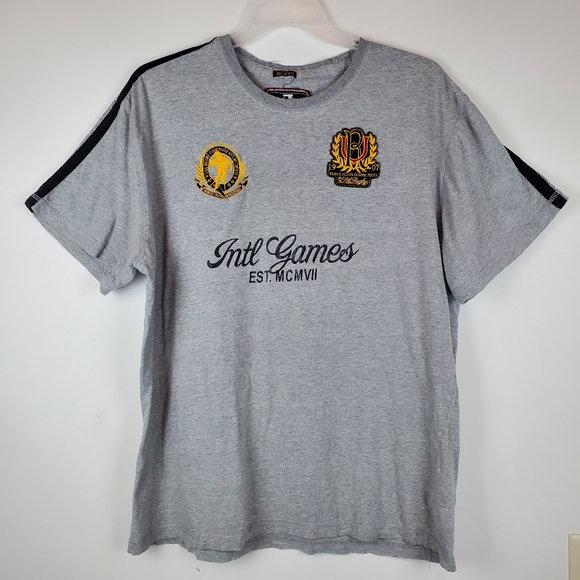 US RUGBY Co Slim Fit Gray T Shirt Top 3XL Mens Patch Embroidered 1907 - Picture 2 of 15